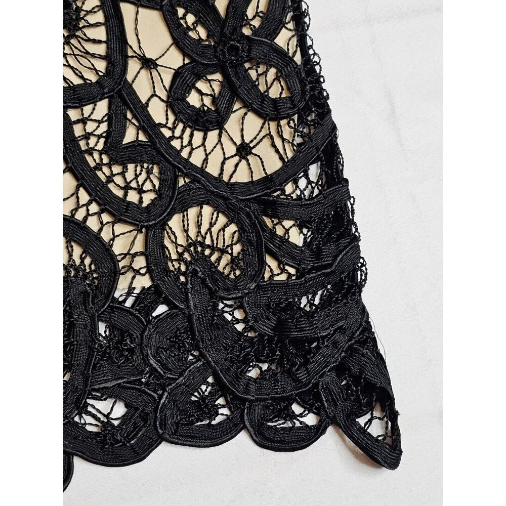 Black Lace & Silk Lining Mini Skirt By 3.1 Philip Lim Women's Sz 2 Cocktail Boho - Picture 4 of 12